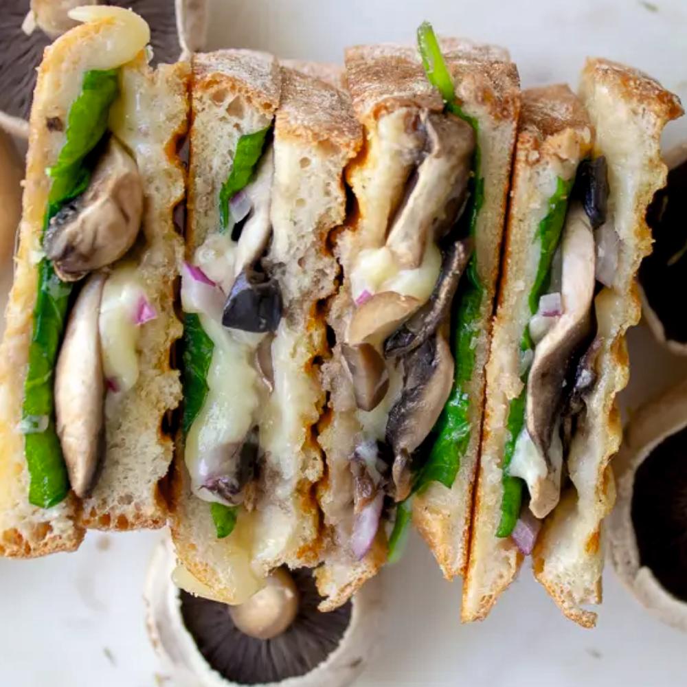 Mushroom and Spinach Sandwich