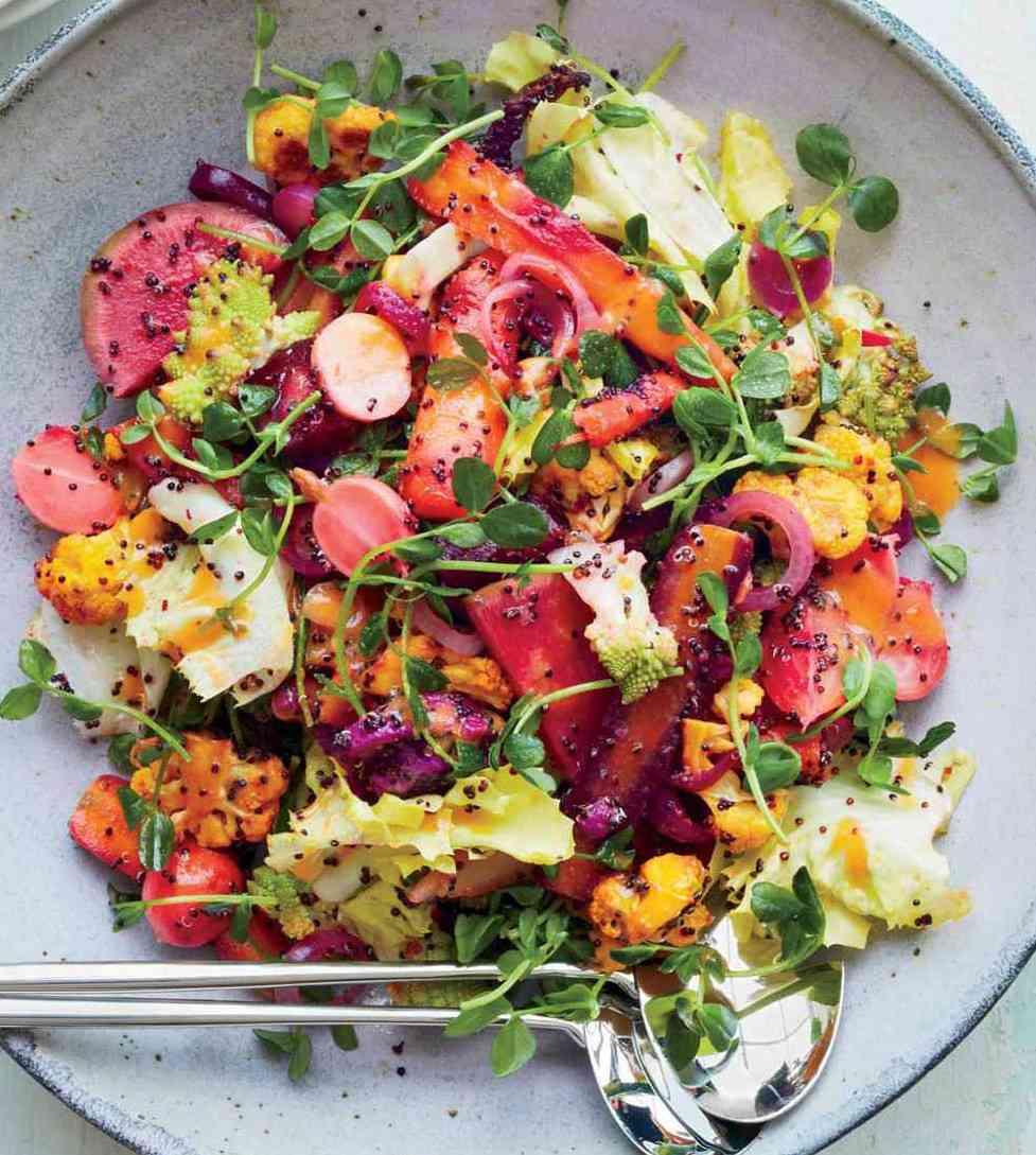 Roasted Veggies Rainbow Salad