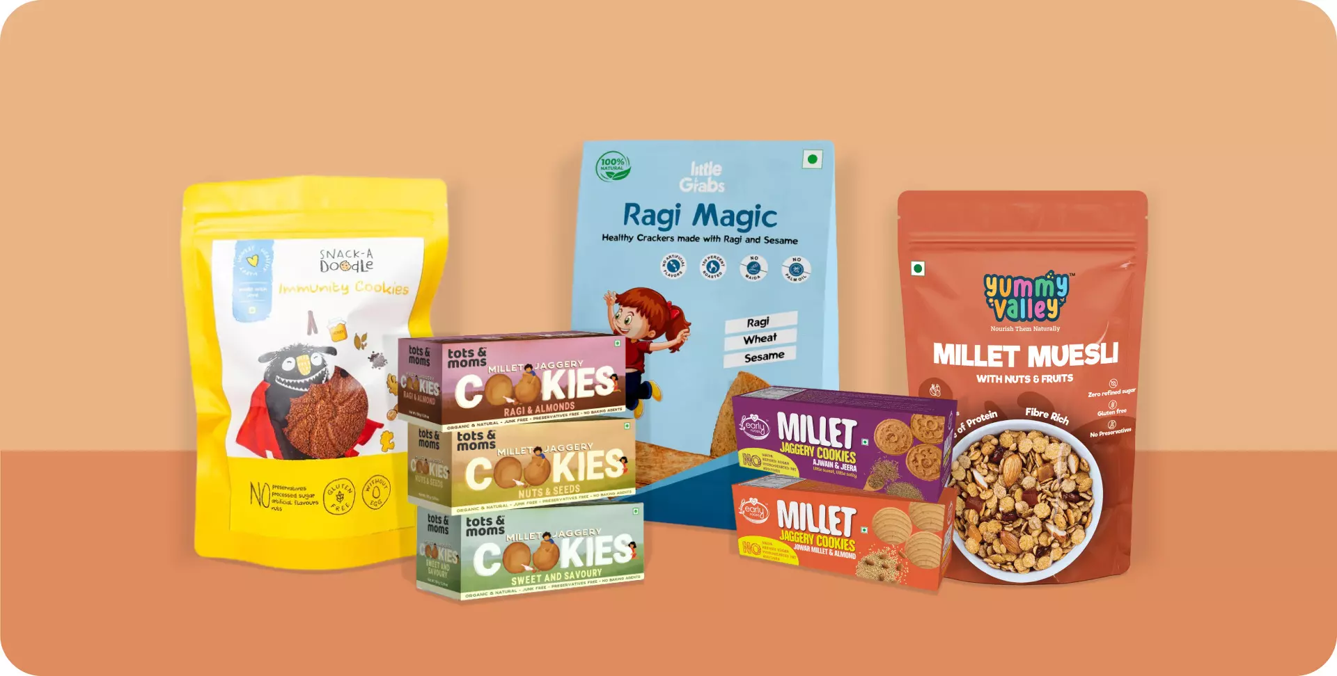 5 Homegrown Brands that are making Millet Based Dry Snacks for Kids!